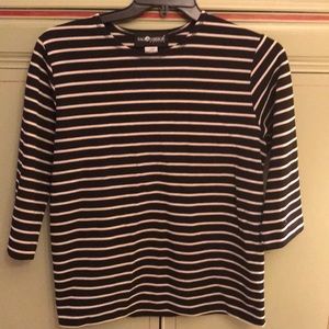 Black and white/tan striped sweater